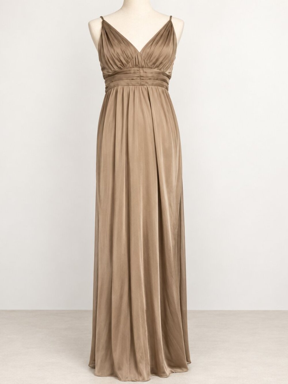 Victoria’s Secret Bronze Taupe V-Neck Empire Waist Maxi Dress Size M